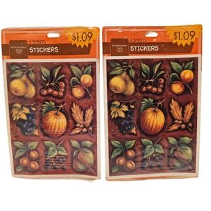 Vintage 1995 Ambassador Hallmark Fruit Harvest Stickers 2 Packs 8 Sheets NOS